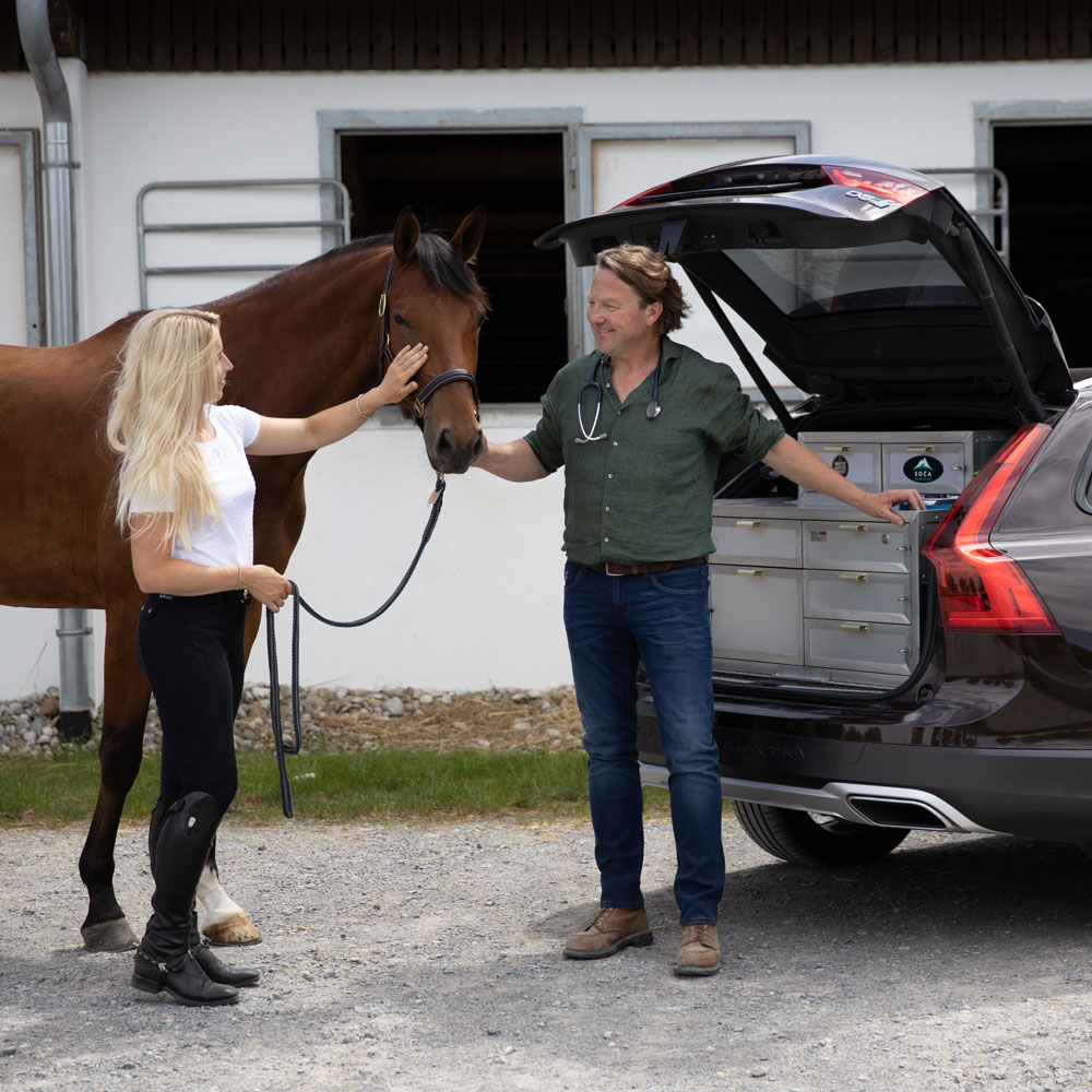 Dr. med. vet. Claudius Krieg - Impfung, Vorsorge, Leistungsdiagnostik: Zum hausärztlichen Behandlungsspektrum gehören bei equine-vet eine Vielzahl an diagnostischen, therapeutischen und präventiven Maßnahmen, um Gesundheit und Leistungsfähigkeit der Pferde zu gewährleisten.